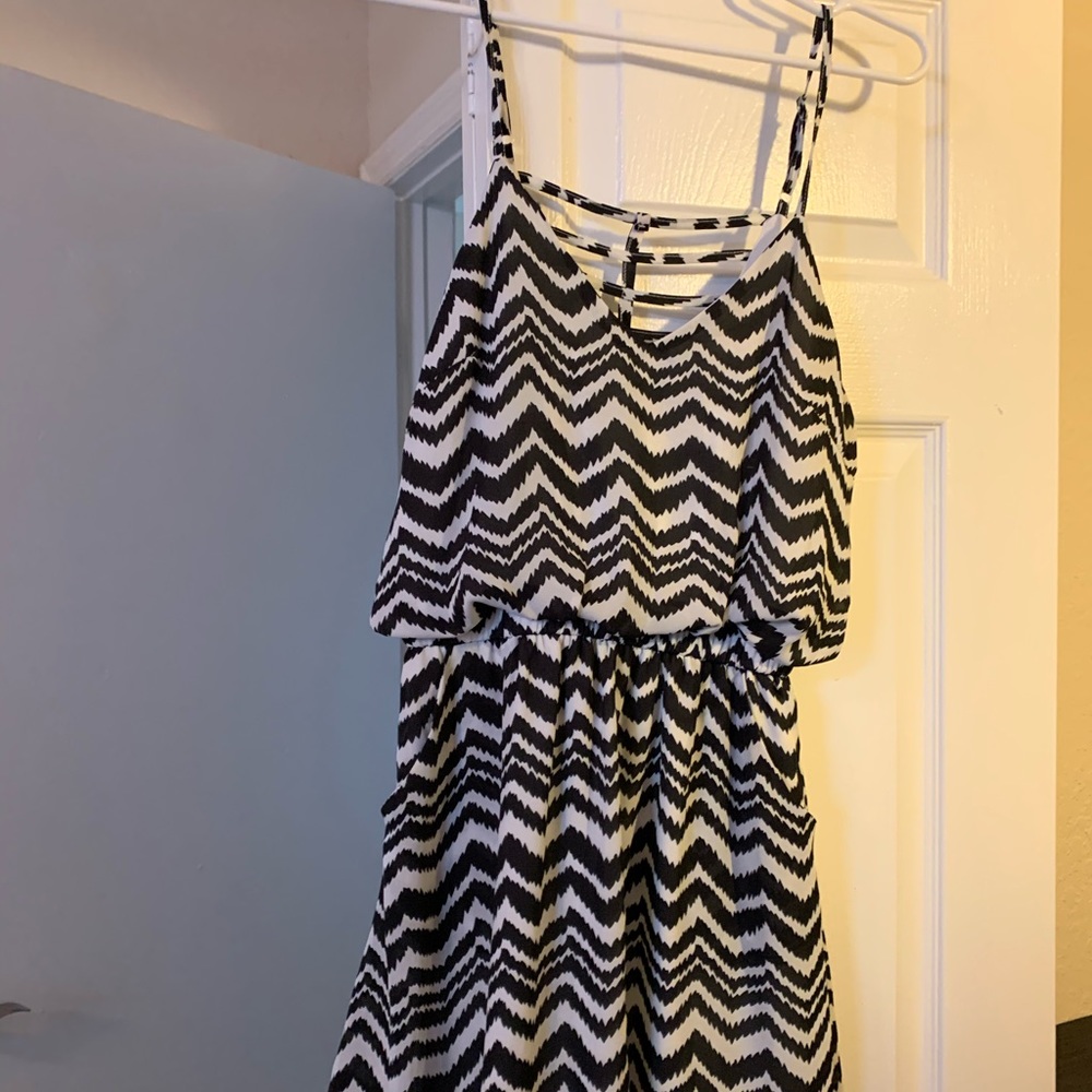 Black and white print dress